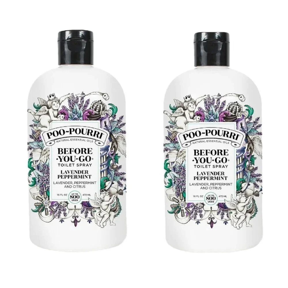 NEW Set 2 Poo-Pourri Before You Go Toilet Spray Refill Lavender Peppermint 16oz